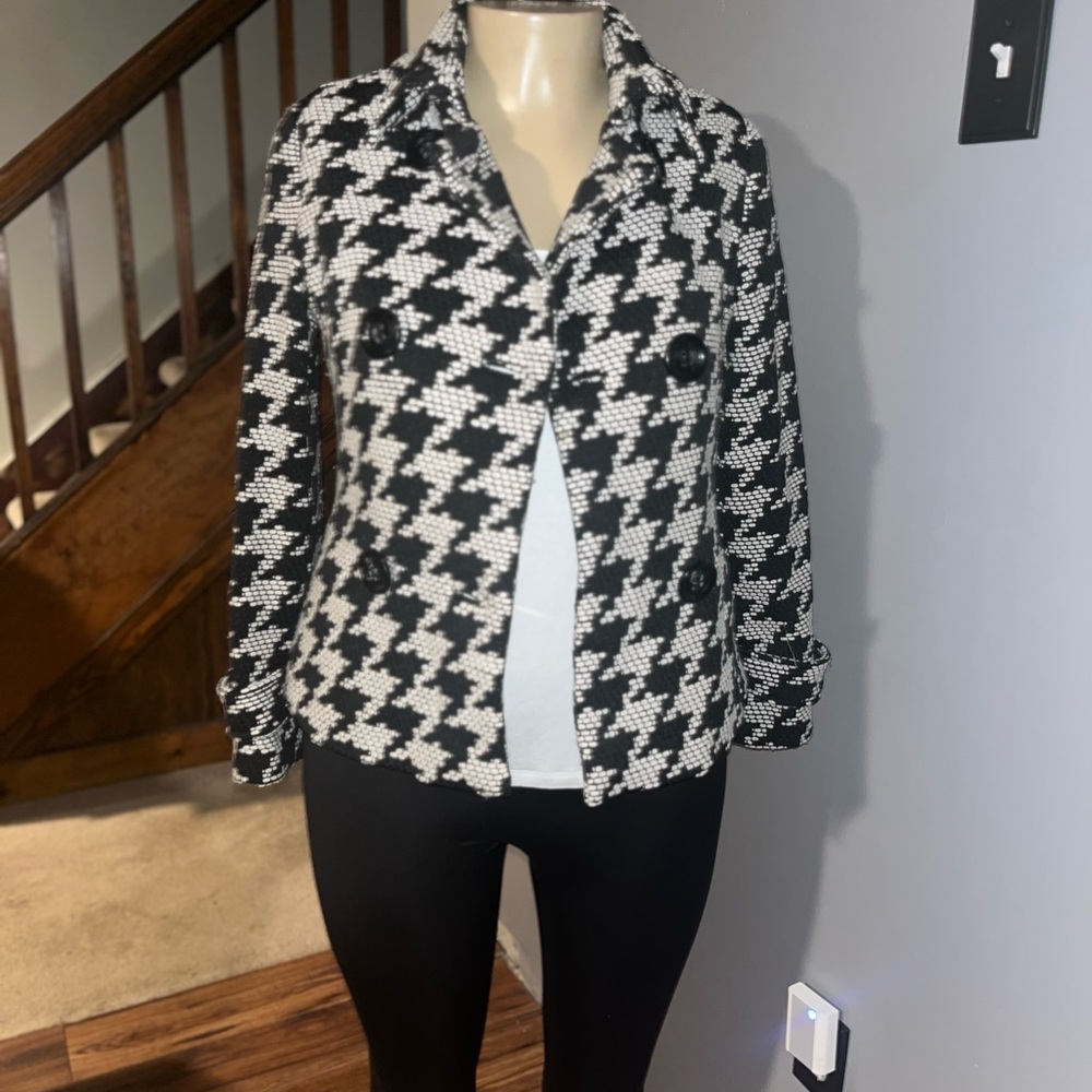 Talbots Houndstooth Wool Jacket - 8 - image 1